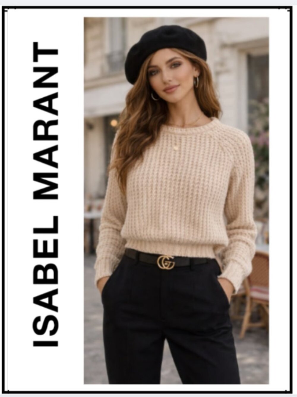 Étoile ISABEL MARANT Waffle Knit Beige Sweater